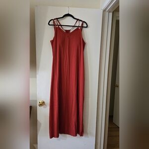 She Bird Savannah Strappy Burnt Orange Maxi Bra Dress